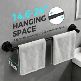 Adjustable Suction Cup Towel Bar for Bathroom Wall,14.6Inch~24 Inch Towel Racks for Bathroom