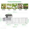 Gray Wooden Chicken Coop, Large Outdoor Hen House with Run and Nesting Box Poultry Cage, Rabbit Hutch, Waterproof Anti-UV Panel for Backyard
