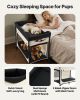 VEVOR Elevated Lounge Pet Bed, Foldable Bunk Dog Bed with 600D Oxford Cloth and Dutch Velvet, Portable Raised Cot with Wheels, Side Storage Bags