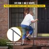 VEVOR Handrails for Outdoor Steps, Fit 1 or 2 Steps Outdoor Stair Railing, Single Post Wrought Iron Handrail