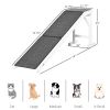 Pet Ramp for Dogs Non-slip Carpet Top Platform Pine Wood 74"L x 16"W x 25"H, Grey, White
