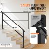 VEVOR Handrails for Outdoor Steps, 5 Step Stair Hand Rail Kit, Transitional Carbon Steel Railings with Installation Kit, Stair Rails for Seniors