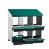 Chicken Nesting Box, 6 Compartment Nesting Box for Laying Eggs, Wall Mount Chicken Brooder Box with Perch, Easy Egg Collection